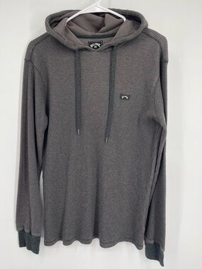 Billabong Mens Small Lightweight Waffle Knit Keystone Pullover Thermal Hoodie